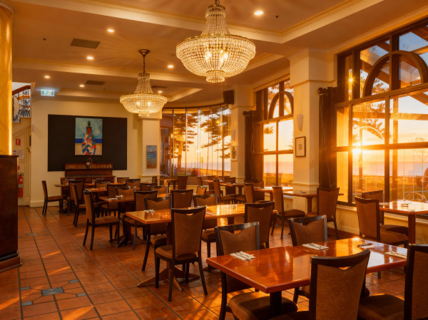 Sunset ocean front dining